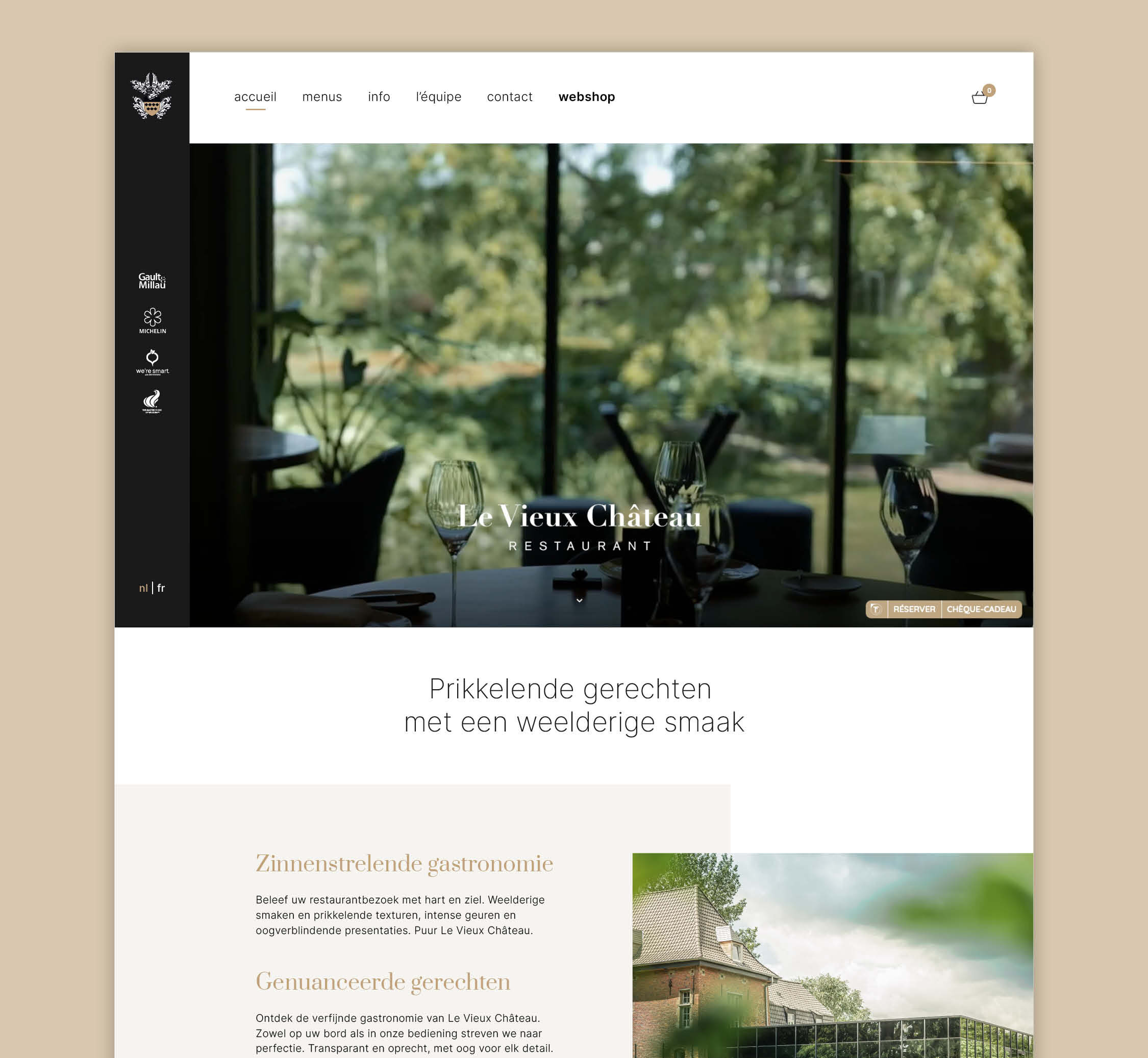 Website ontwerp Le Vieux Château